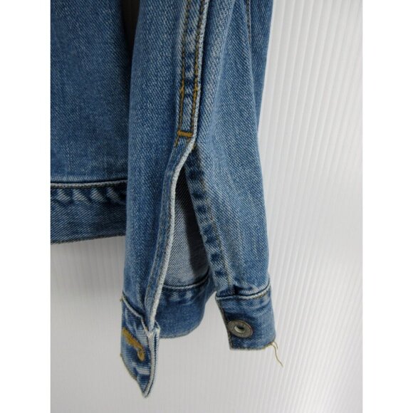 VINTAGE Eddie Bauer Jacket Small Trucker Motorcycle Denim Button Up - Picture 3 of 10